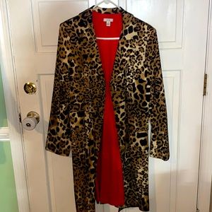 Cache leopard print coat